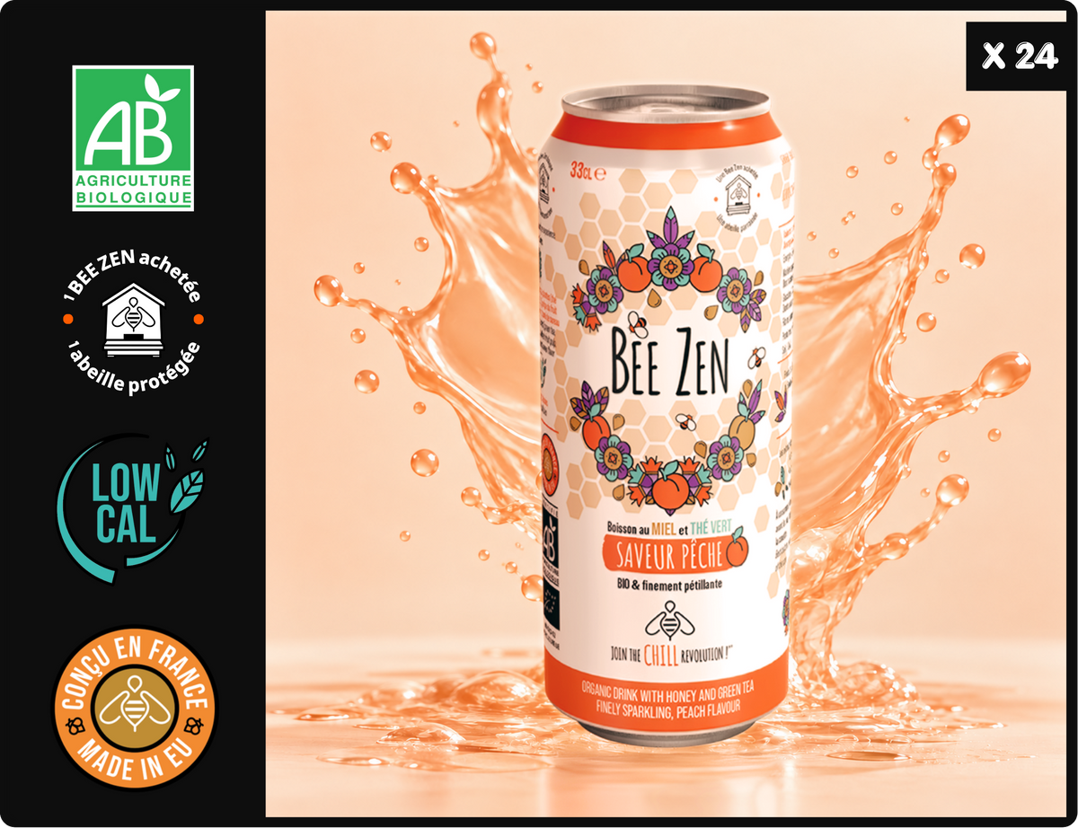 BEE ZEN – Peach – Organic – 24 × 33 cL